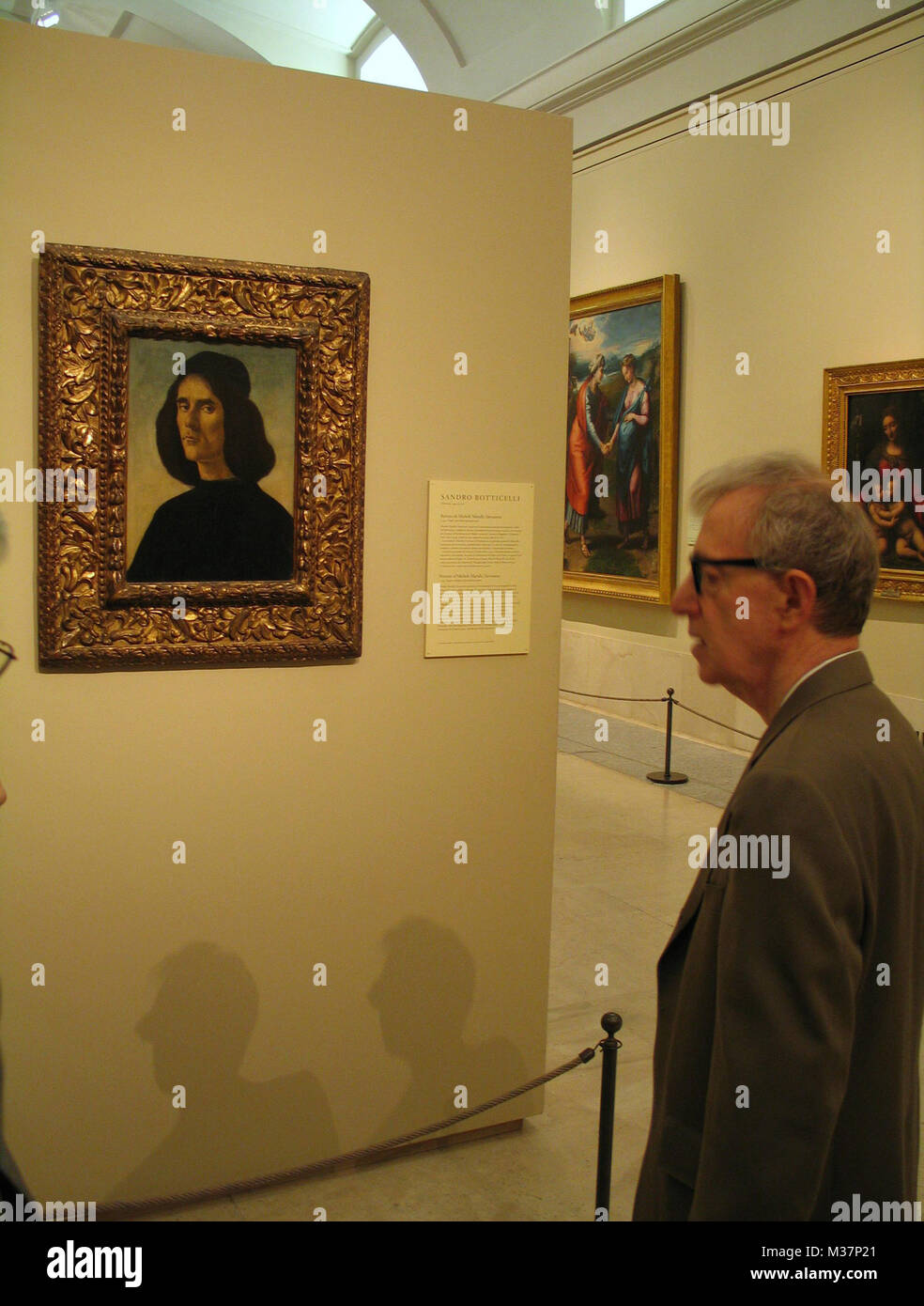 ******** EXCLUSIVE COVERAGE  ******** Woody Allen takes a private tour of the Museo Nacional Del Prado in Madrid, Spain. The tour was guided by Alejandro Vergara, the Senior Curator of Flemish and Northern Paintings. The Museum is usally closed on Monday's but opened especially for Woody Allen and his Guests for this private visit. May 16, 2005 Credit: Walter McBride/MediaPunch Stock Photo