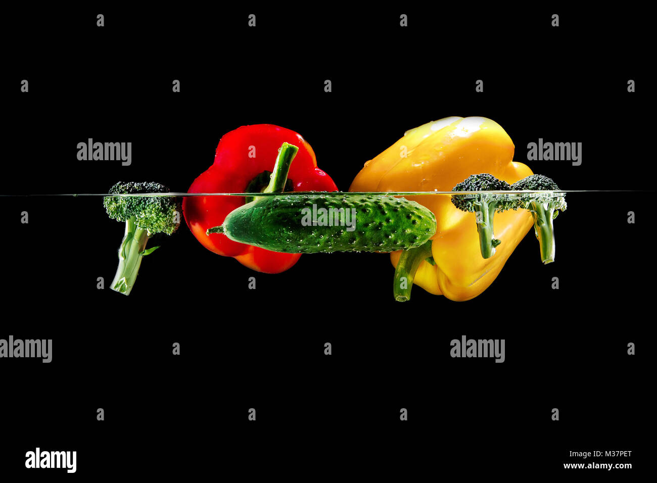 bell pepper, broccoli and cucumber Stock Photo Alamy