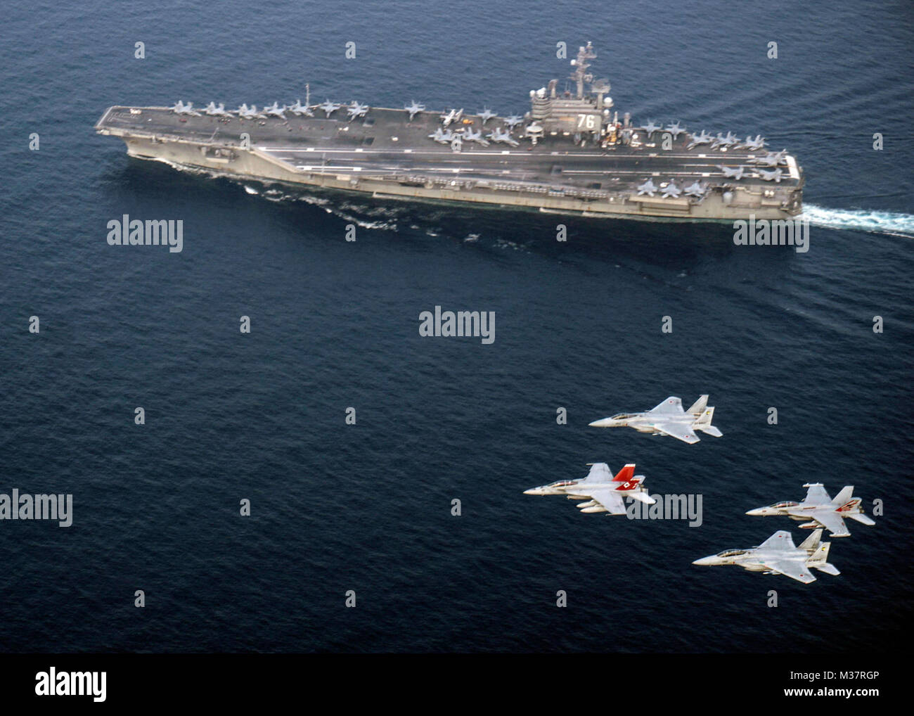 U.S., Japanese pilots fly over USS Ronald Reagan during bilateral ...