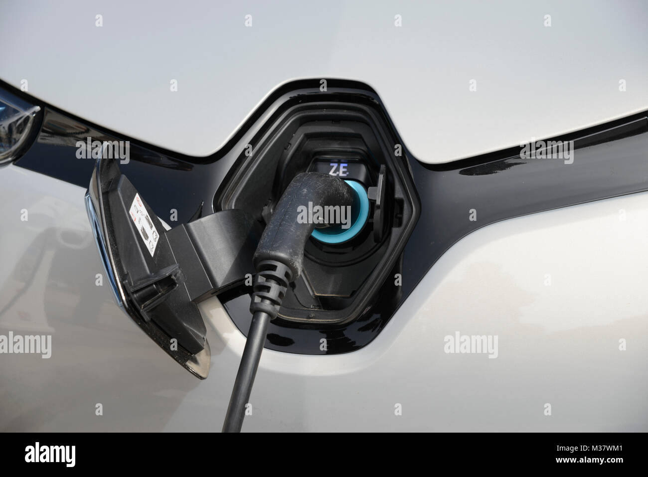 Renault ZE Electric Car Charging Station Stock Photo Alamy