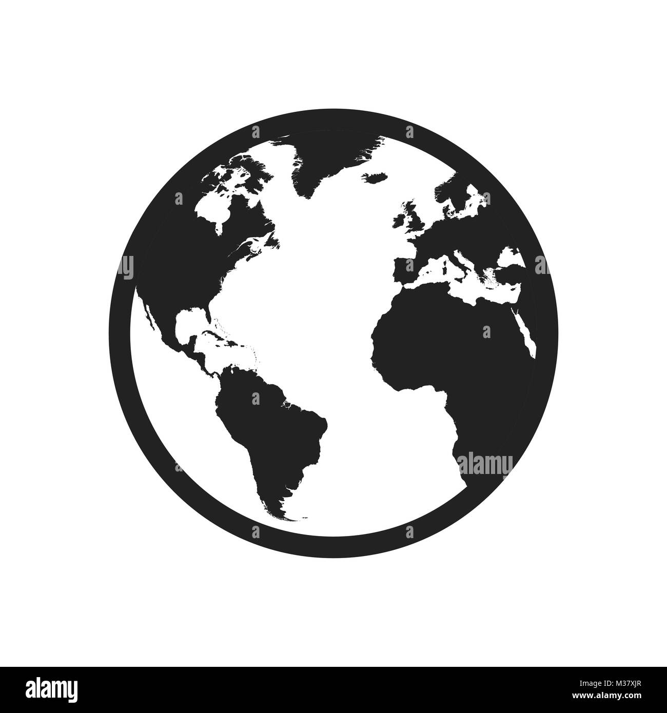 Globe world map vector icon. Round earth flat vector illustration ...