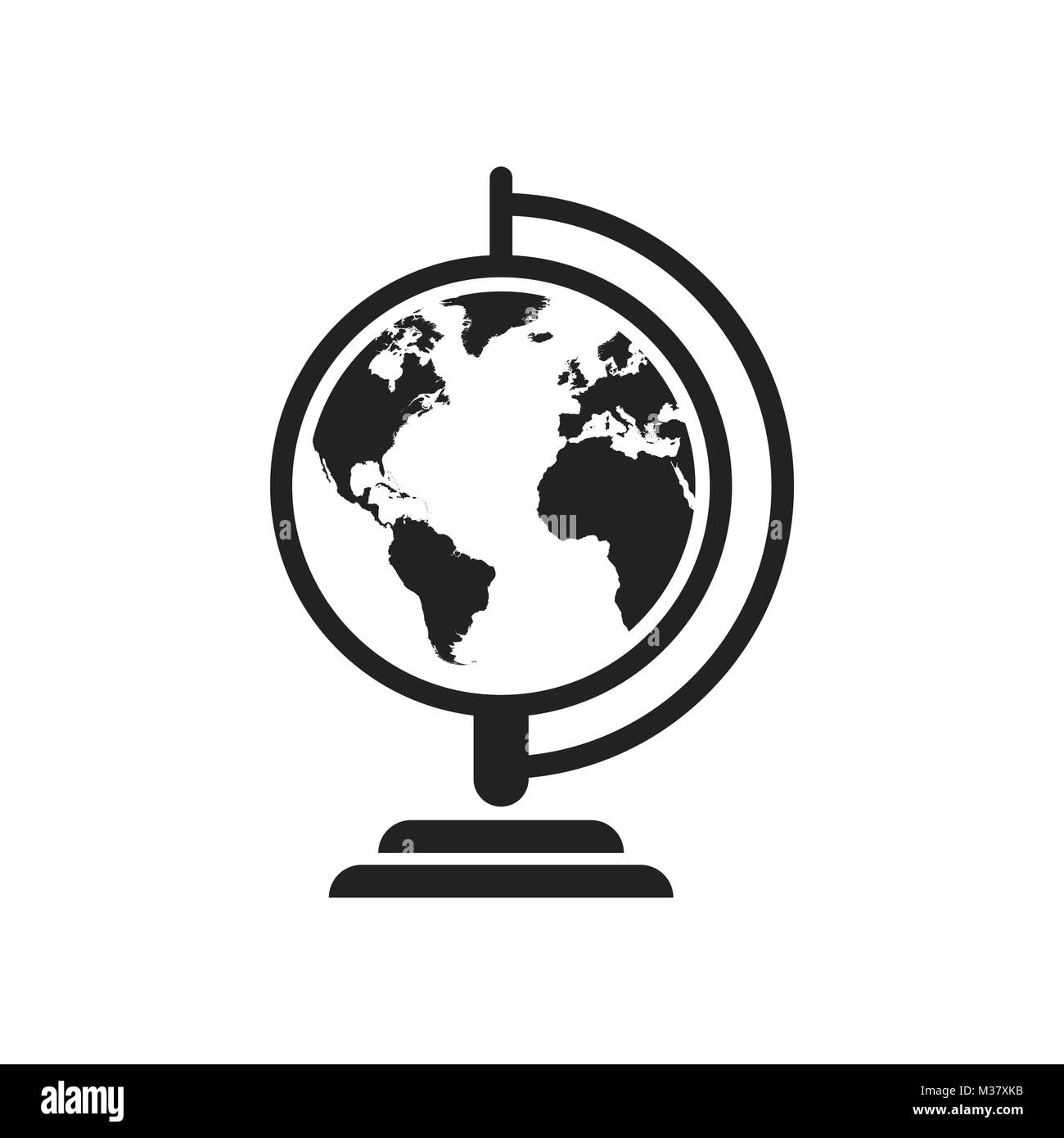 Globe world map vector icon. Round earth flat vector illustration ...