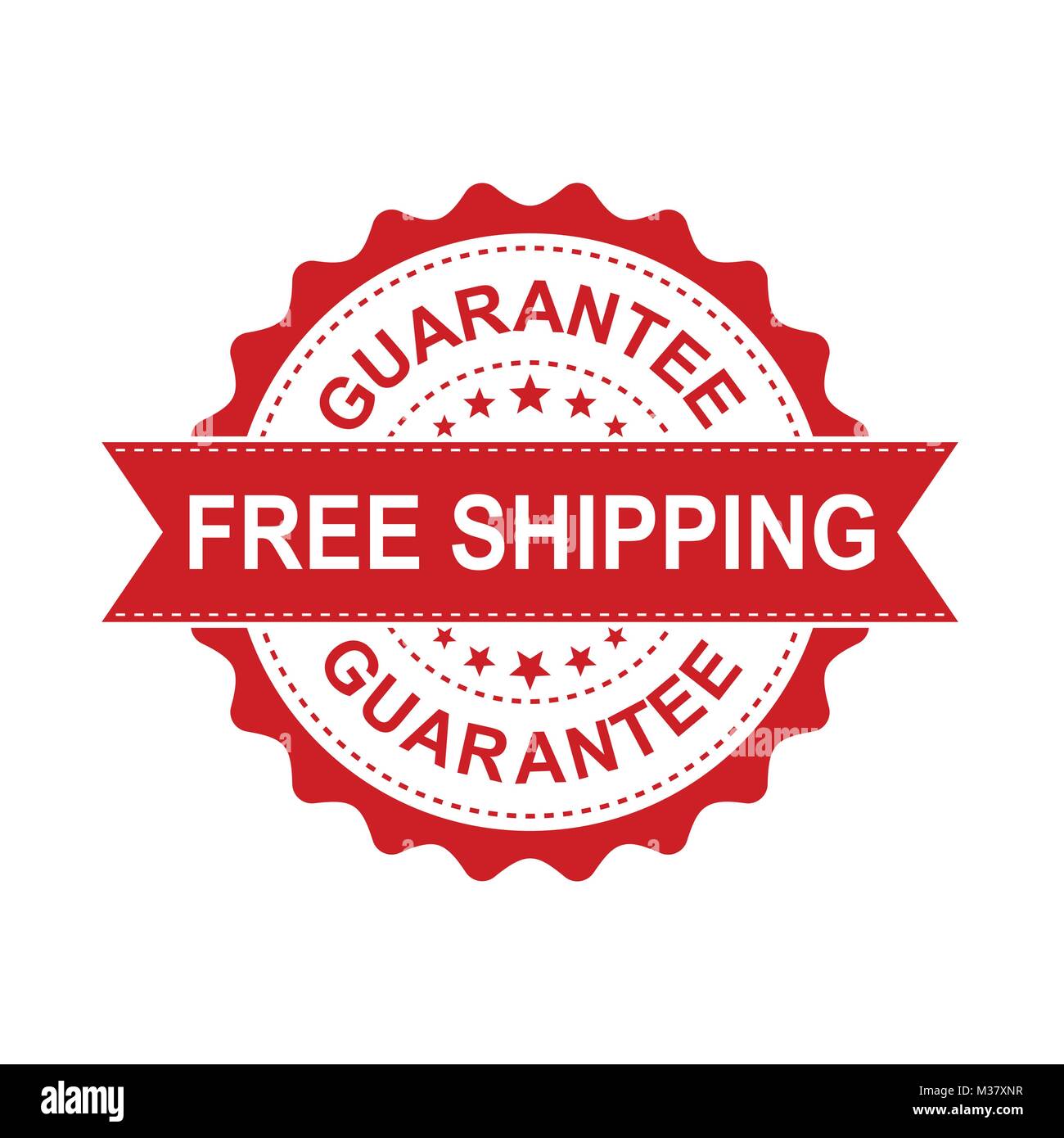 Free shipping grunge rubber stamp. Vector illustration on white background. Business concept guarantee free delivery stamp pictogram. Stock Vector