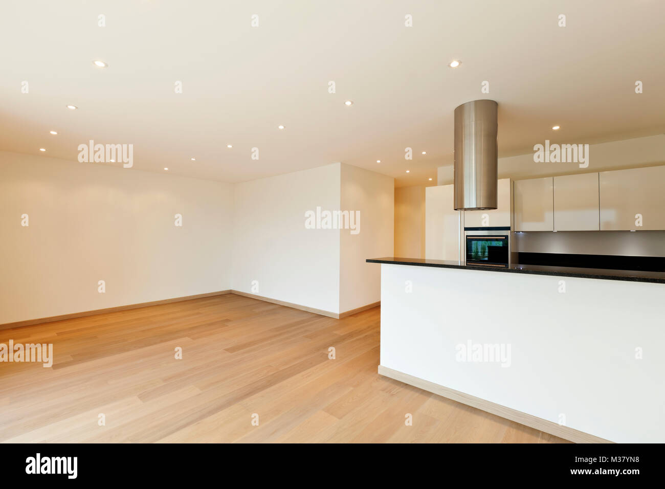 new apartment, large room with kitchen island Stock Photo - Alamy - Apartment Rentals With Large Kitchen Island