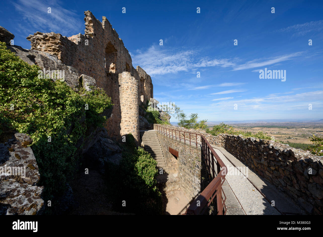 Palácio de Cristóvão de Moura - medieval castle at historical village Castelo Rodrigo, Portugal Stock Photo