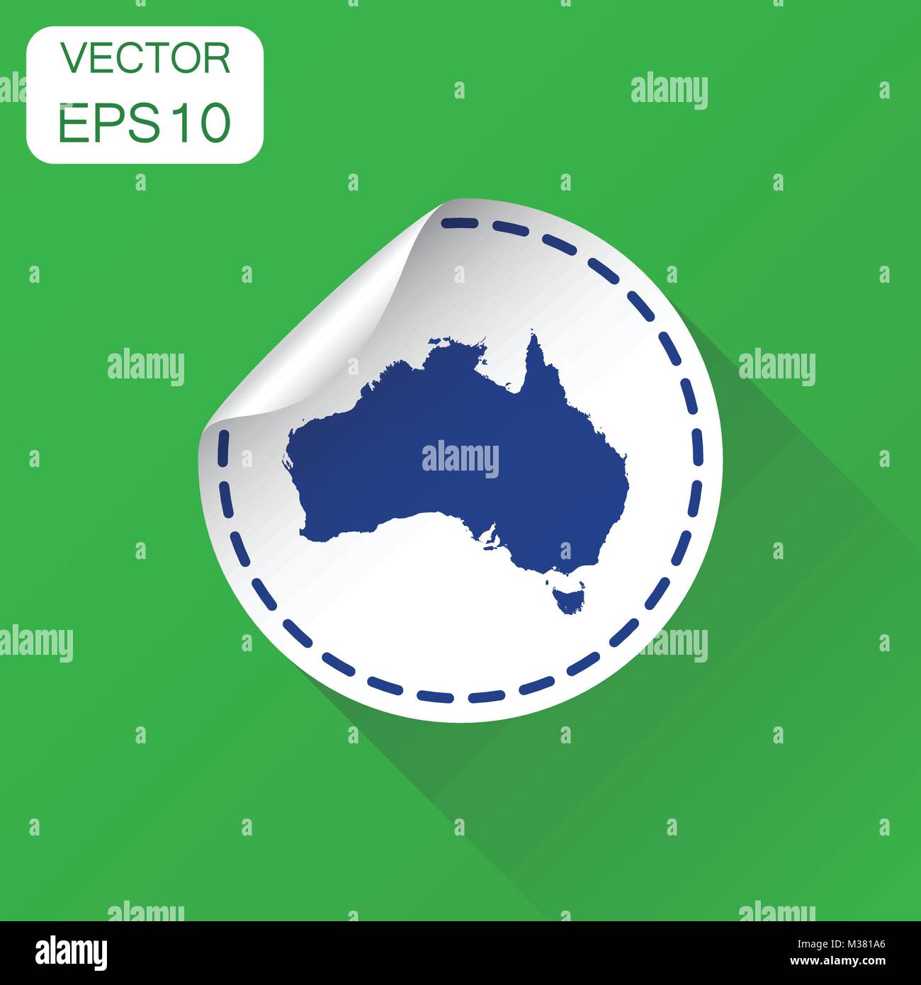 Australia sticker map icon. Business concept Australia label pictogram