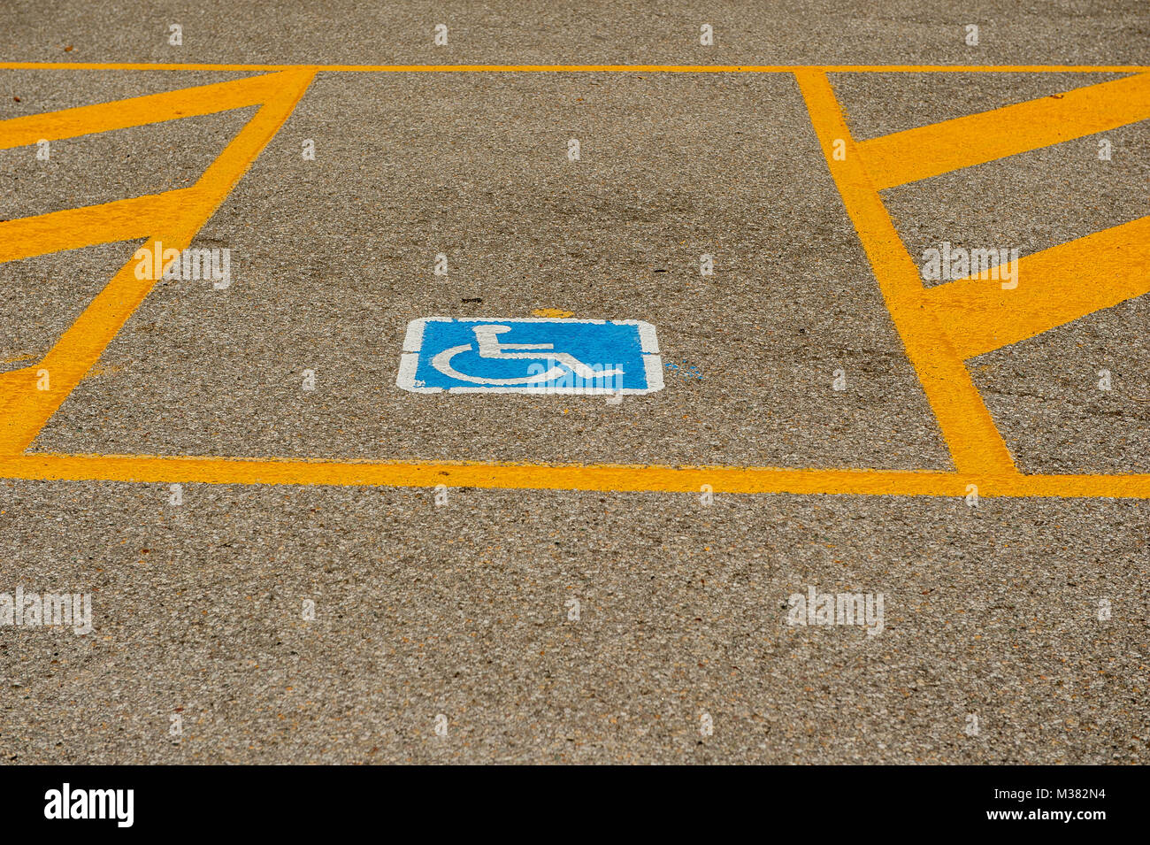 parking space reserved for disabled people Stock Photo