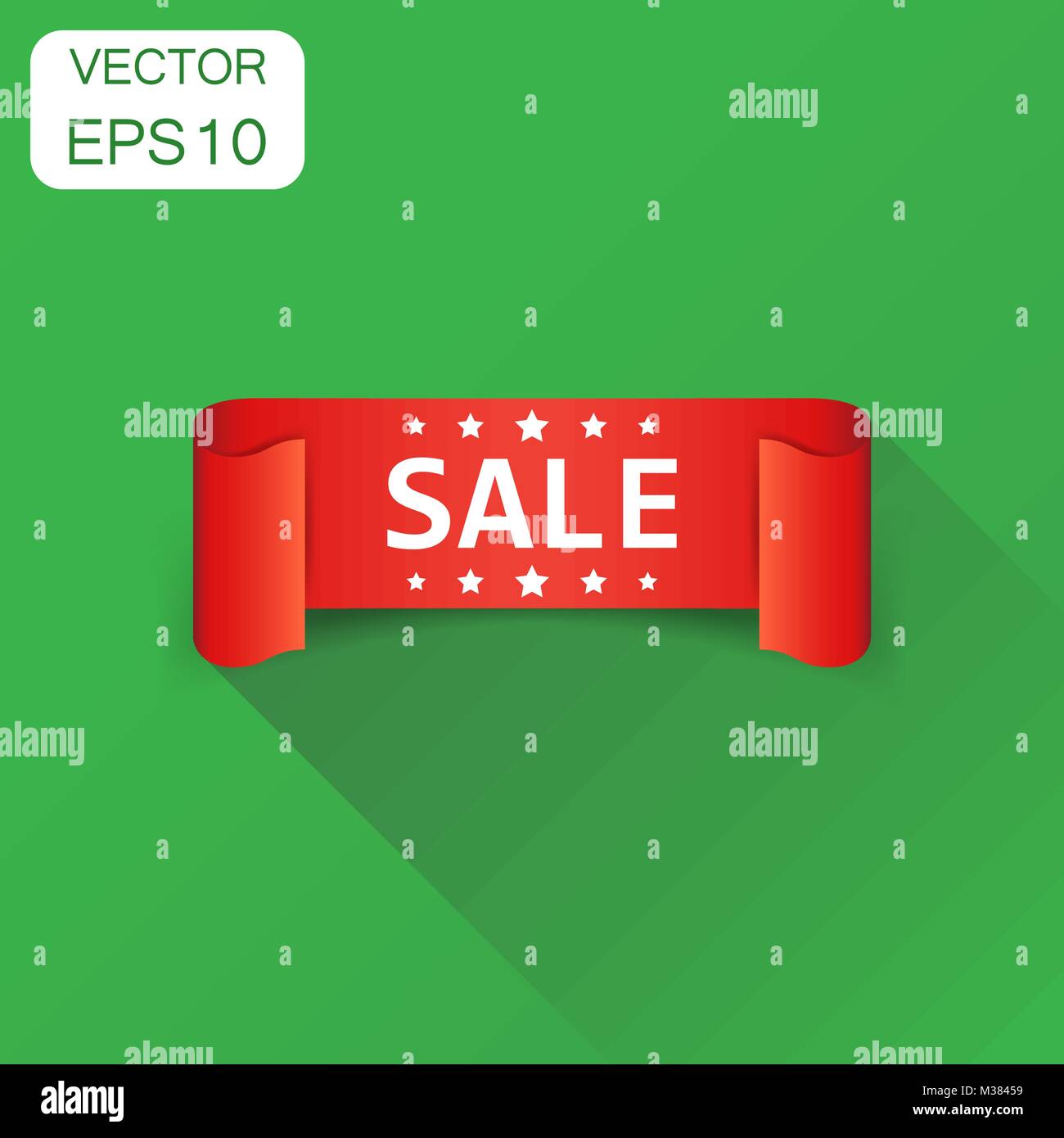 Sale ribbon icon. Business concept discount sale sticker label