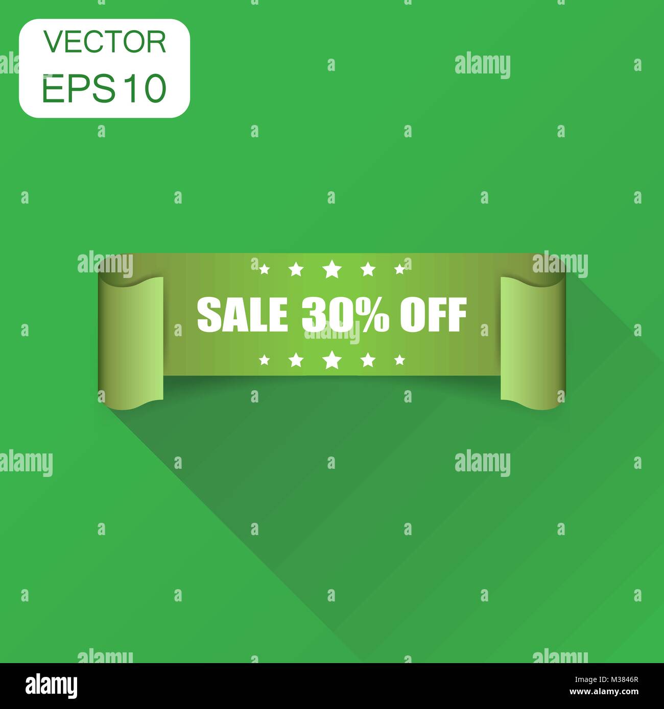 Sale 30% ribbon icon. Business concept sale 30 percent sticker label ...