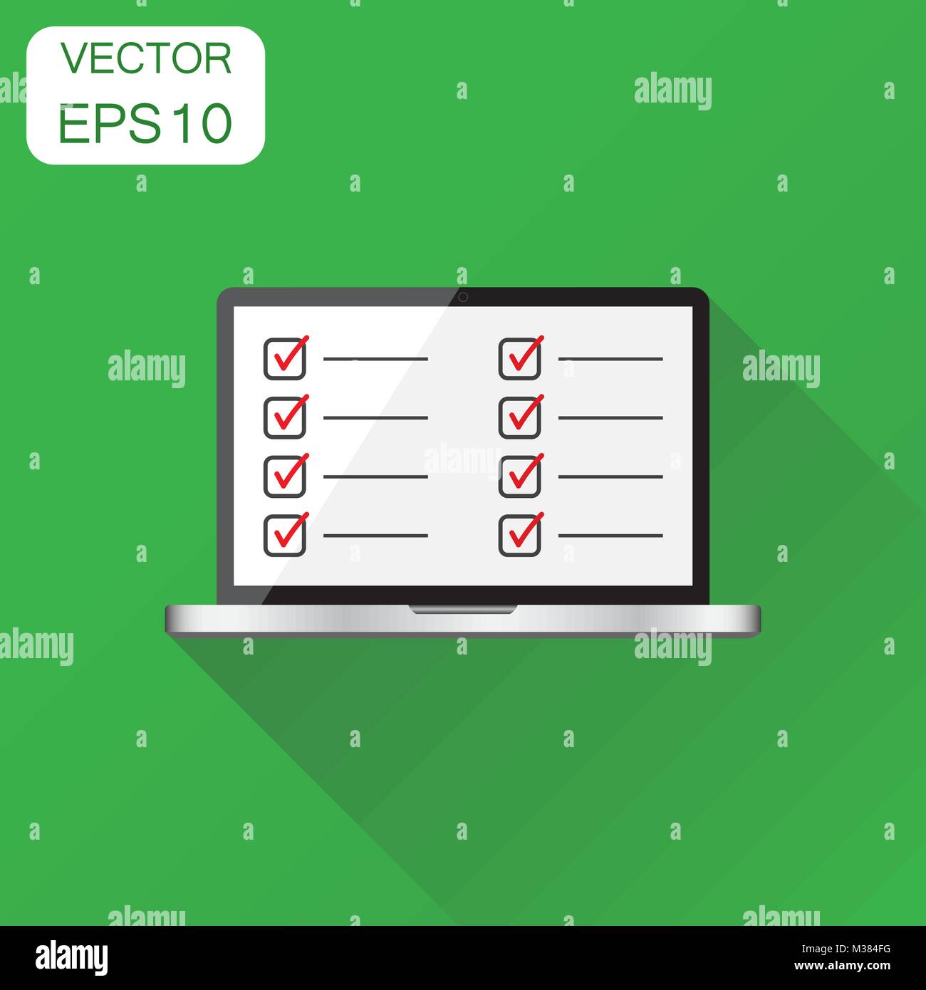 Businessman checklist with laptop icon. Business concept checklist ...