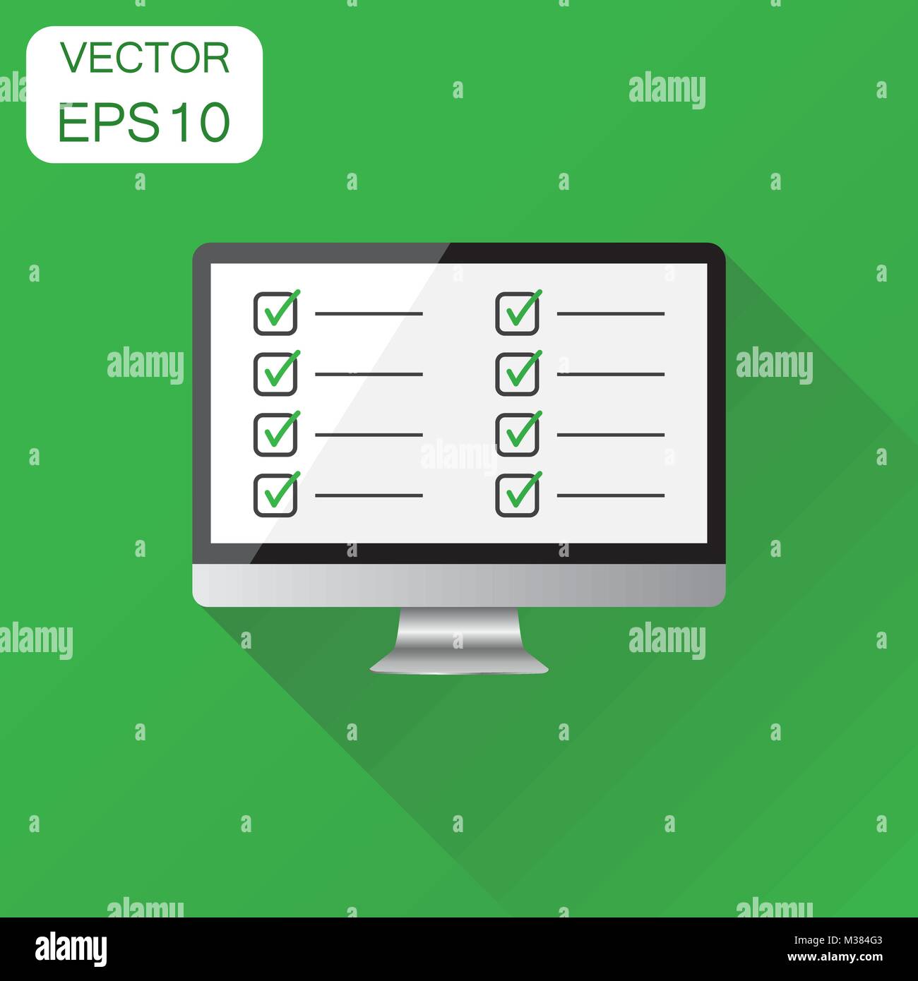 Businessman checklist with computer icon. Business concept checklist ...