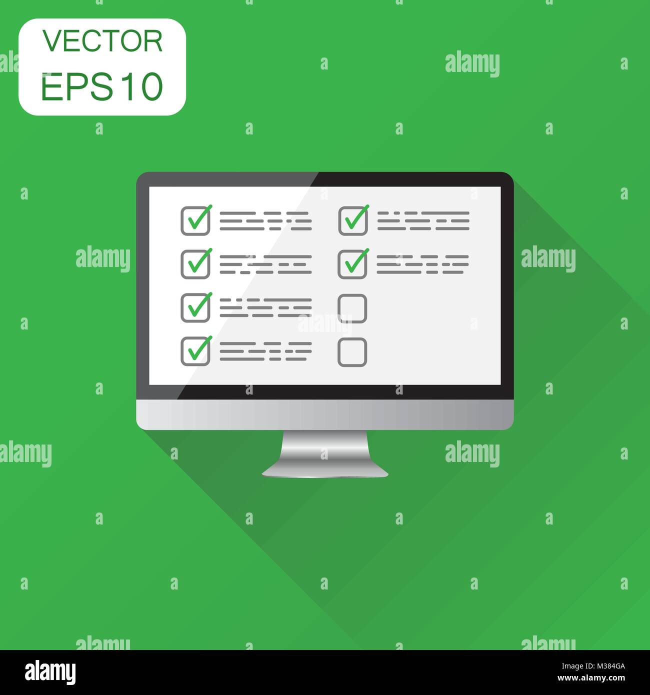 Businessman checklist with computer icon. Business concept checklist ...