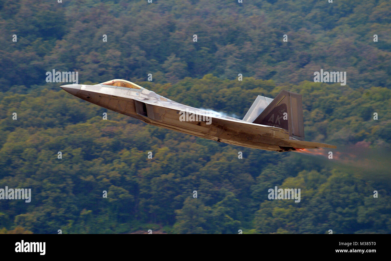 A U.S. Air Force F-22 Raptor from the Air Combat Command F-22 Raptor ...