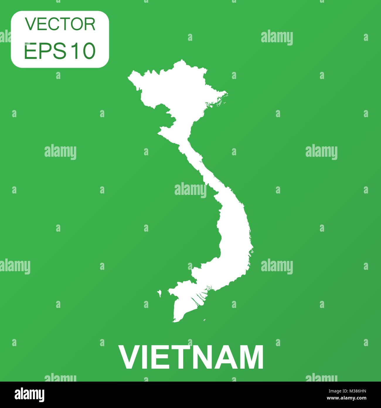 Vietnam map icon. Business concept Vietnam pictogram. Vector illustration on green background. Stock Vector