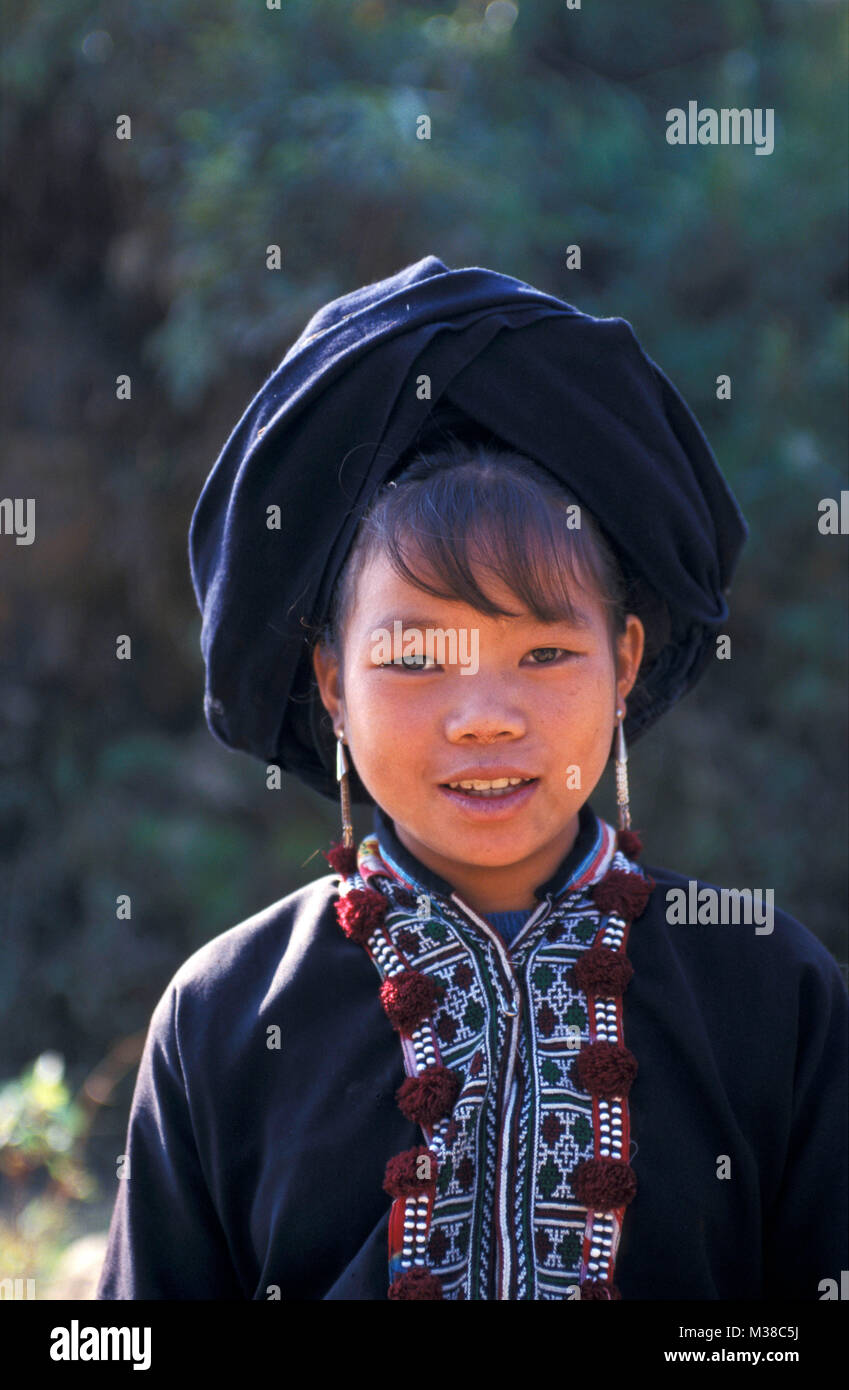 Vietnam. Sapa. Girl of Dao hilltribe. Portrait. Stock Photo