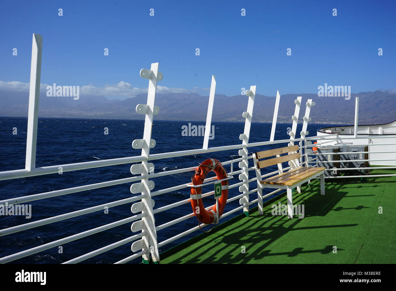 Ferry from Mindelo to Porto Novo, Cape Verde Stock Photo