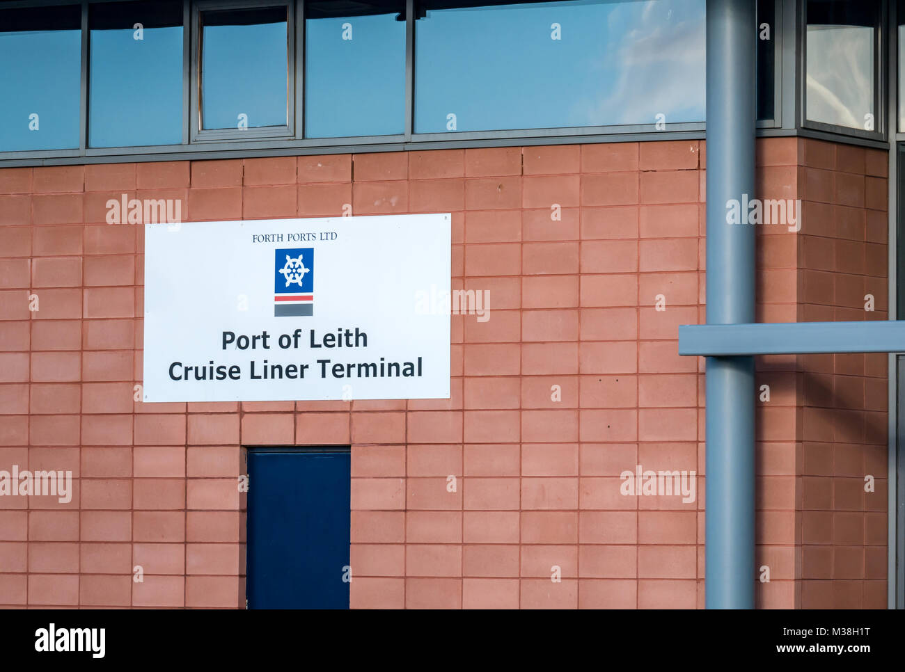 Port of Leith cruise liner terminal, Capital Cruising passenger entrance, Leith Dock, Edinburgh, Scotland, UK Stock Photo