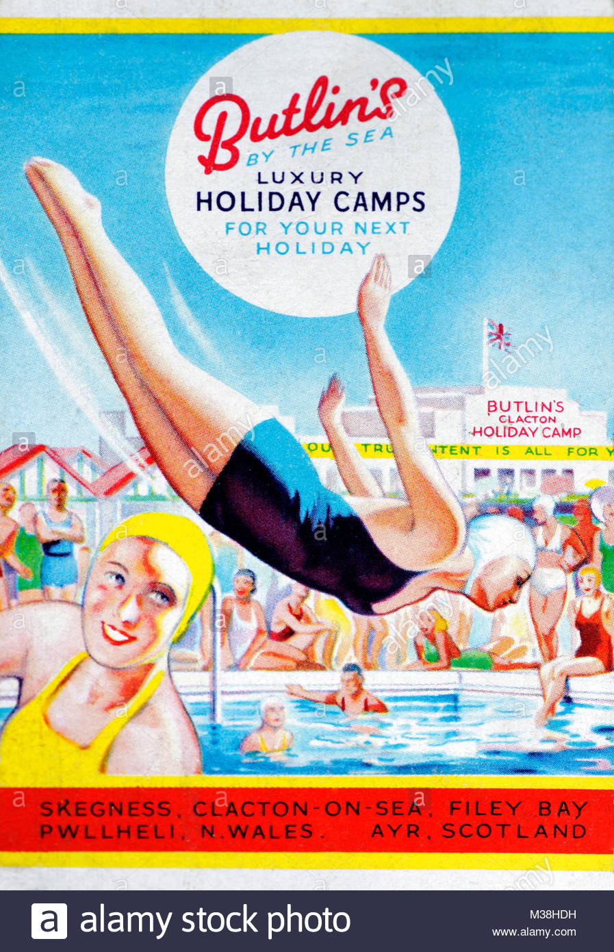 Butlin's Holiday Camp vintage advertising 1957 Stock Photo