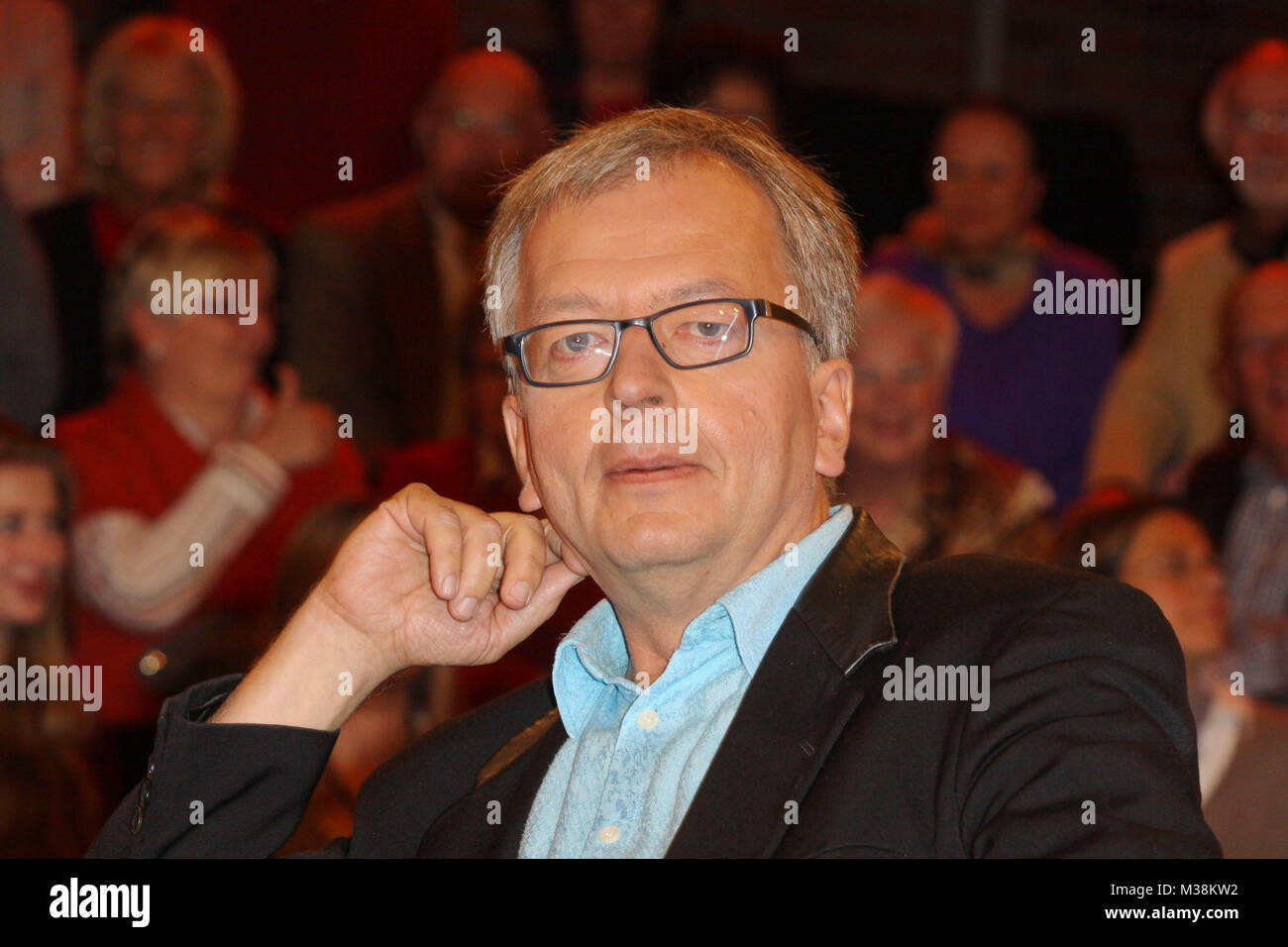 Hans Zippert (Publizist, Satiriker), Aufzeichnung von der 'Markus Lanz' Talkshow (Ausstrahlunbg am 01.11.2012), Hamburg, 30.10.2012 Stock Photo