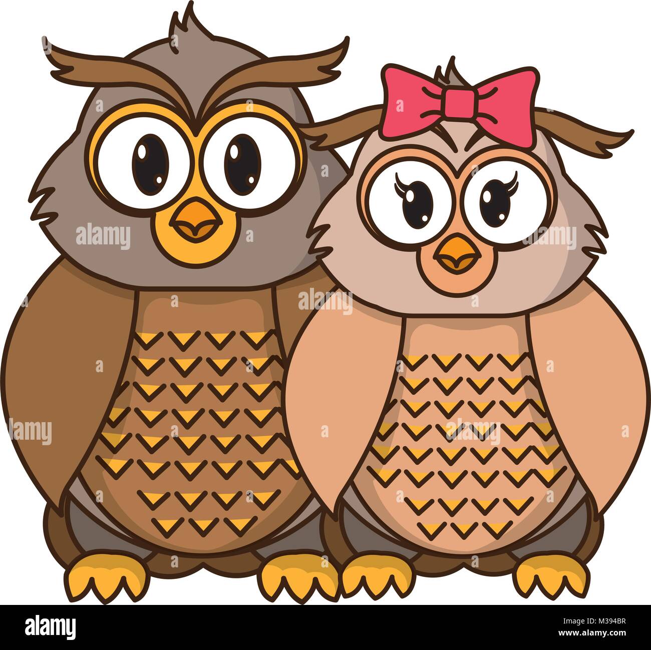 owl couple cute animal together Stock Vector Image & Art - Alamy