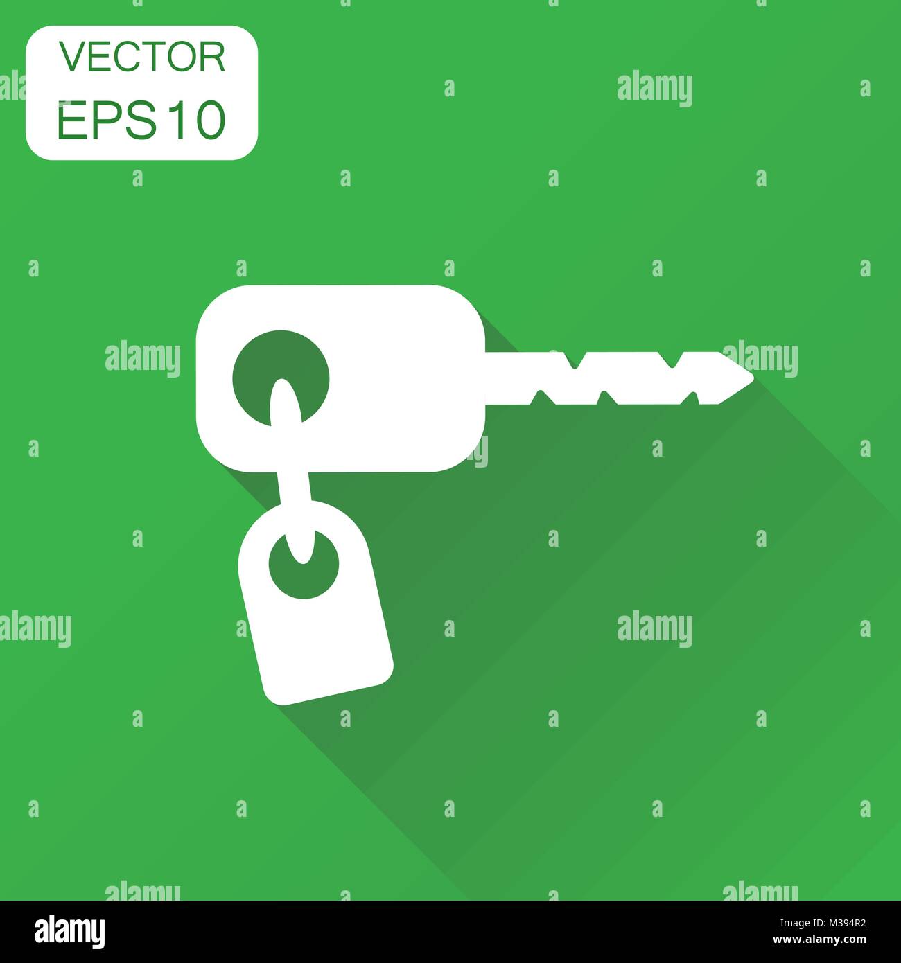 Key icon. Business concept key pictogram. Vector illustration on green ...