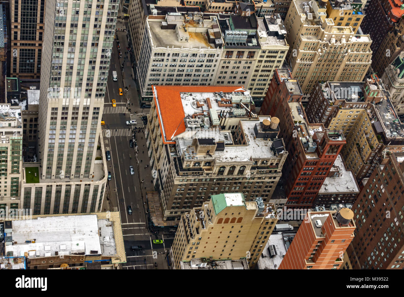 Aerial view of New York City Manhattan with skyscrapers and streets ...