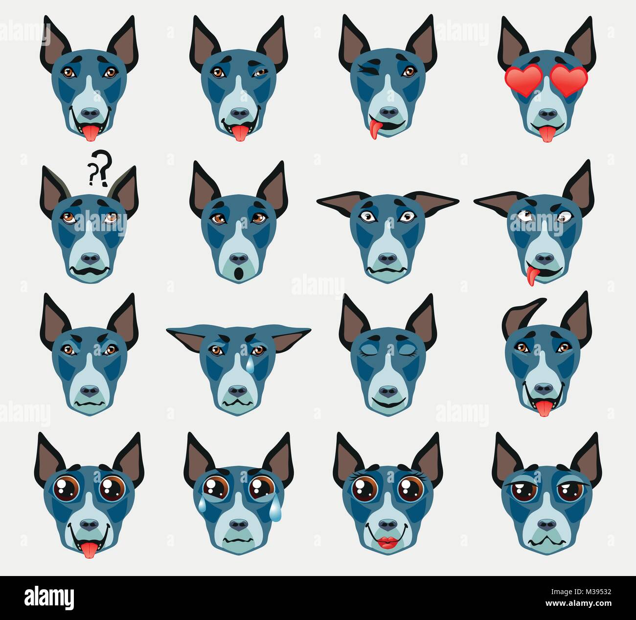 Bullterrier Dog Emoji Emoticon Expression Stock Vector
