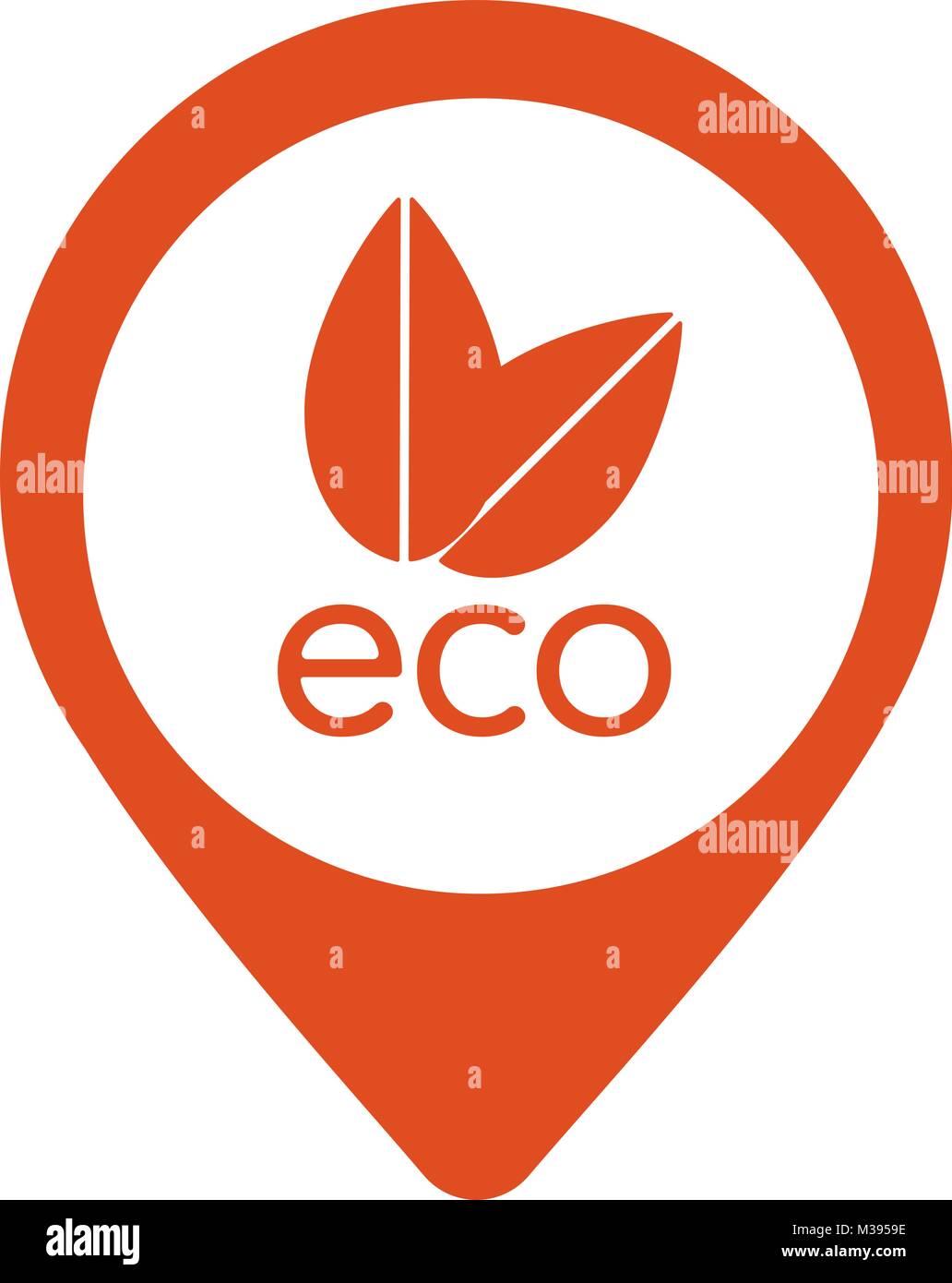 Nature eco orange pointer vector icon in eps 10 isolated on white background. Stock Vector