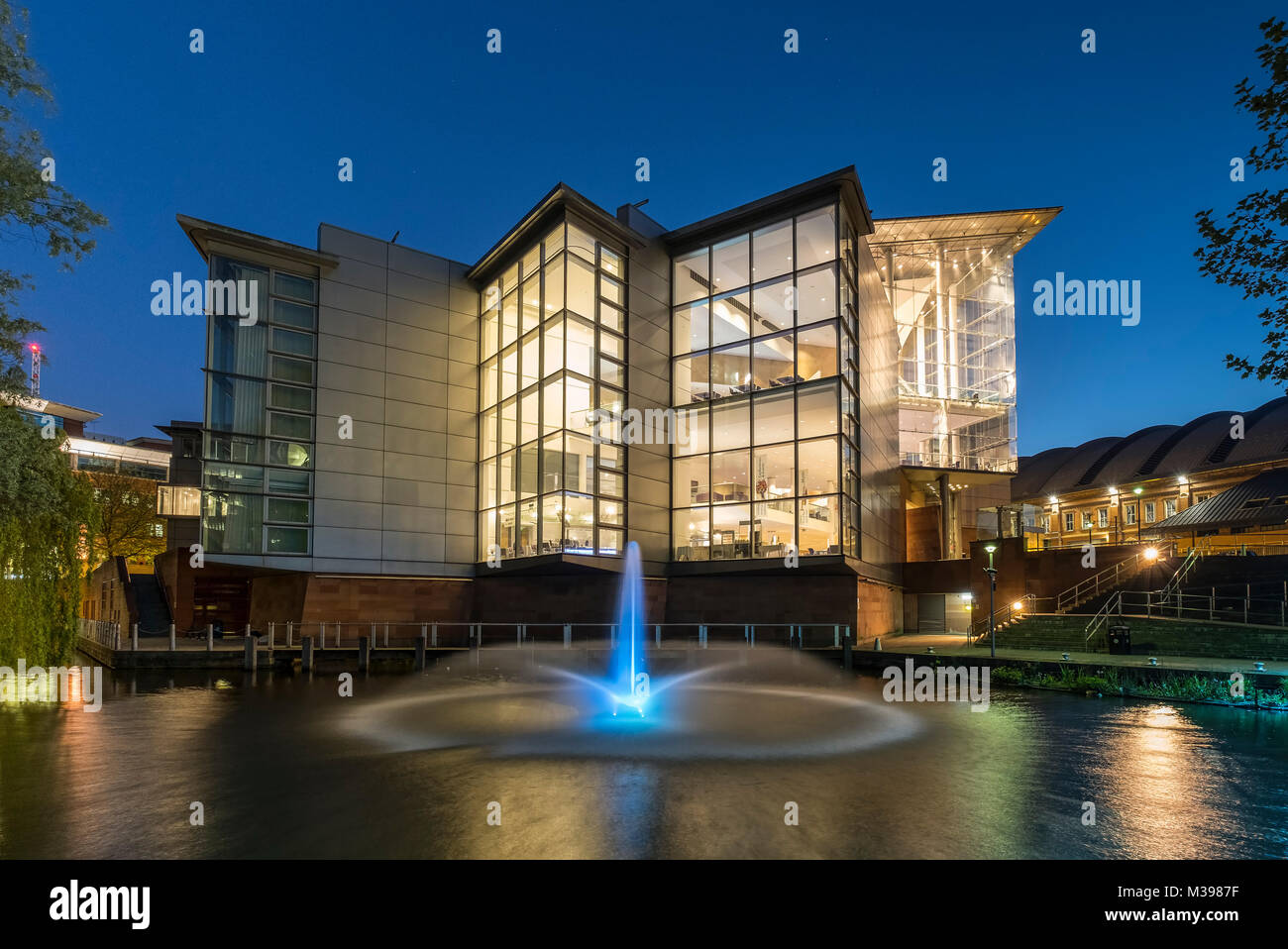 The Bridgewater Hall at night, Manchester, Greater Manchester, England, UK Stock Photo
