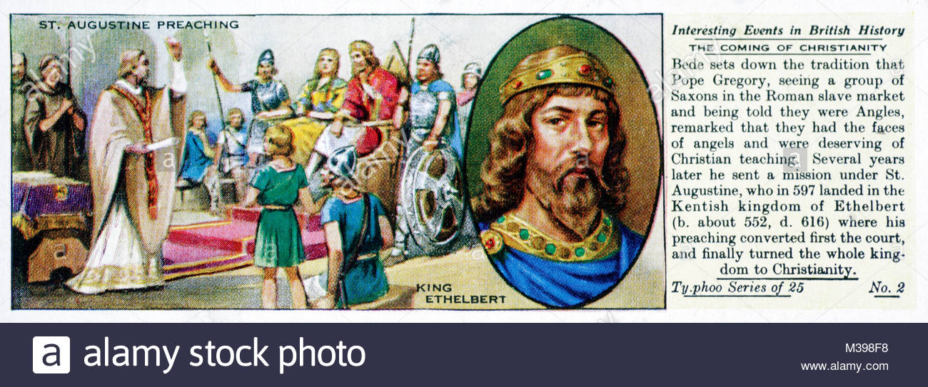 Interesting Events in British History - The Coming of Christianity Stock Photo