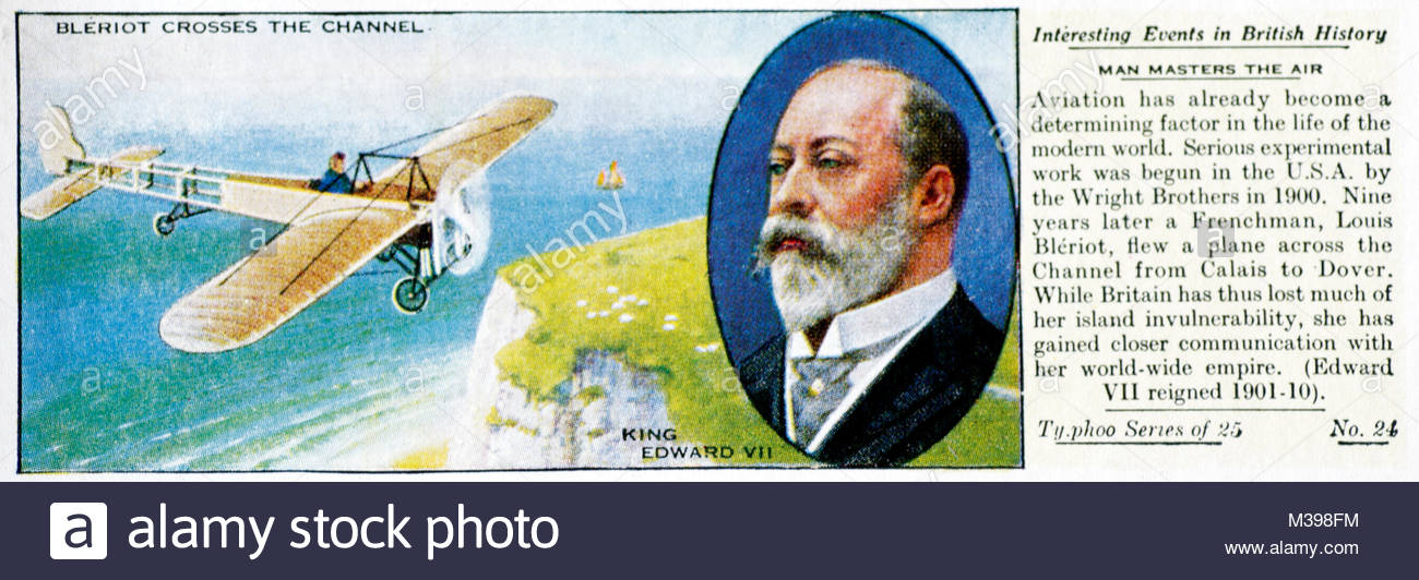 Interesting Events in British History - Bleriot Crosses the Channel Stock Photo