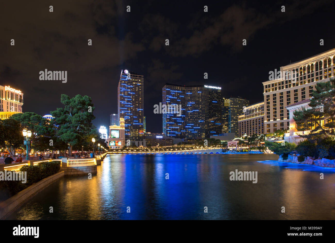 The fountains of the Bellagio by Las Vegas Strip on June 12, 2015 in