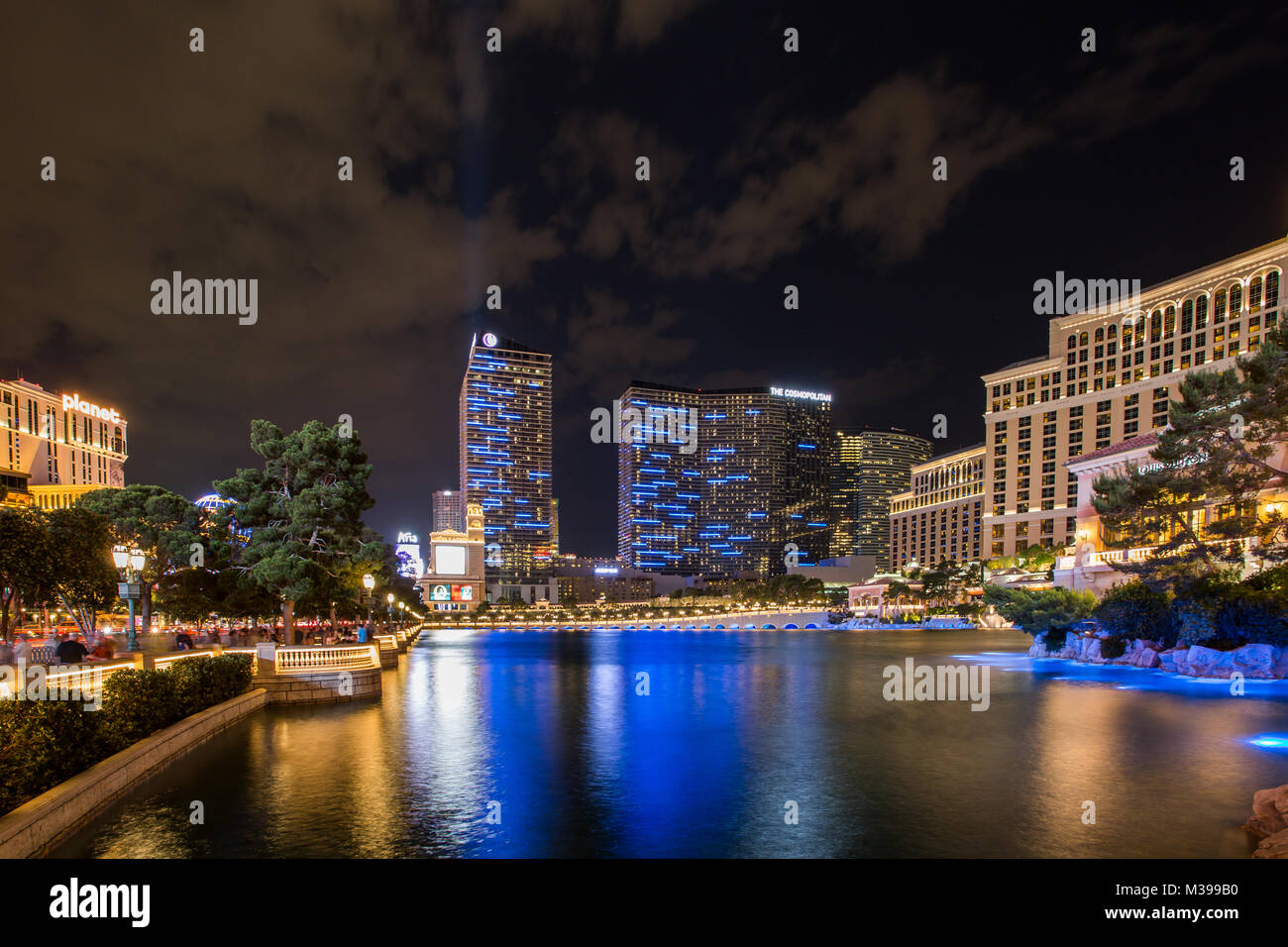 The fountains of the Bellagio by Las Vegas Strip on June 12, 2015 in