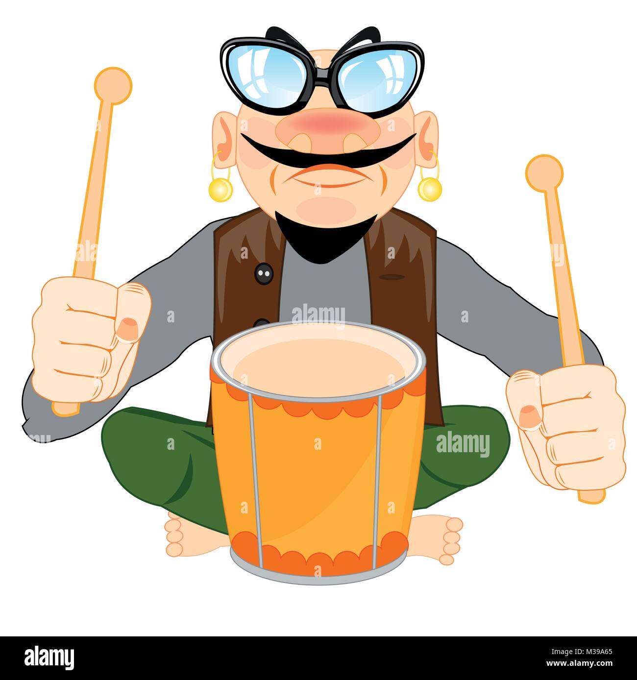 Musician with drum Stock Vector Image & Art - Alamy