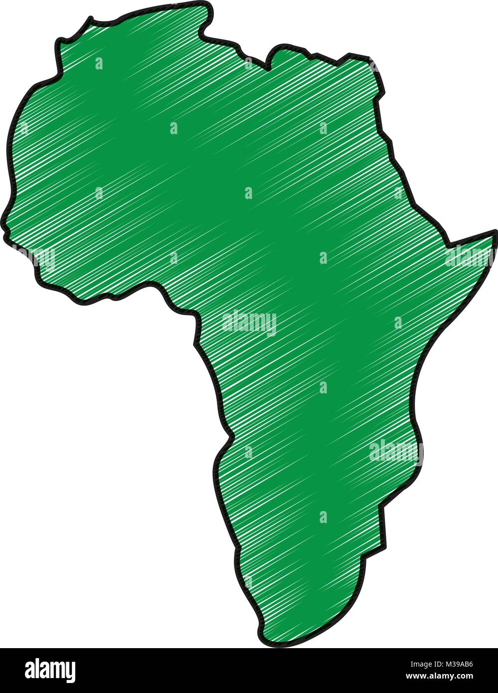 map of africa continent silhouette on a white background Stock Vector