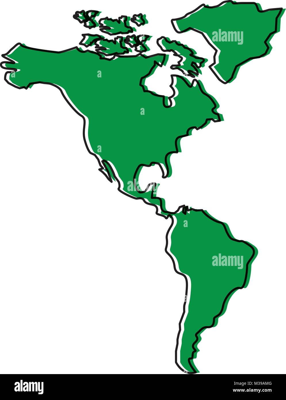 North South America Map Mexico - North And South America Map Continent M39AMG