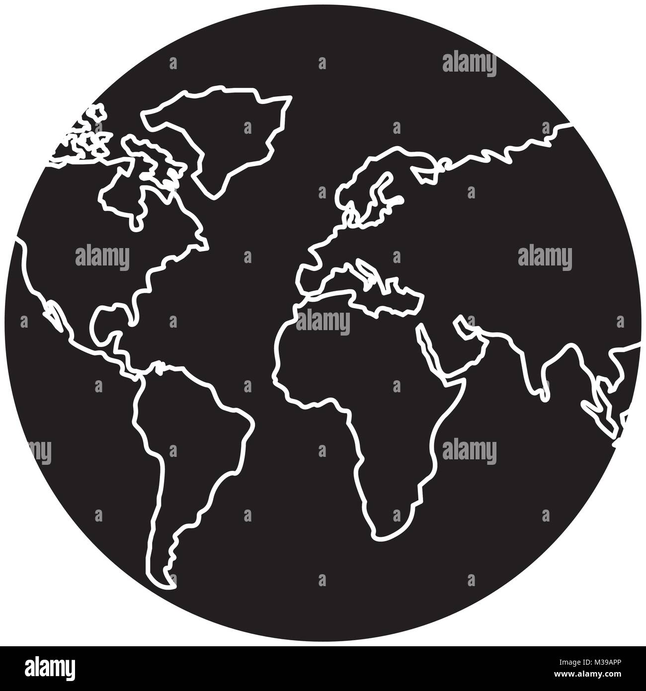 earth planet world globe map icon Stock Vector Image & Art - Alamy