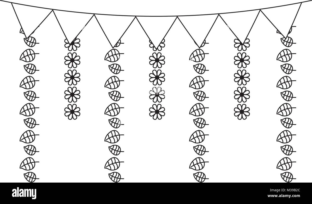 Hanging flower garland Black and White Stock Photos & Images Alamy
