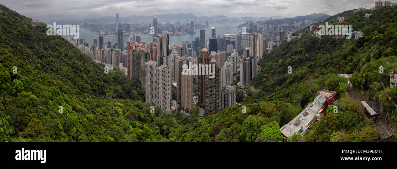 View from Victoria's Peak, Hong Kong Stock Photo