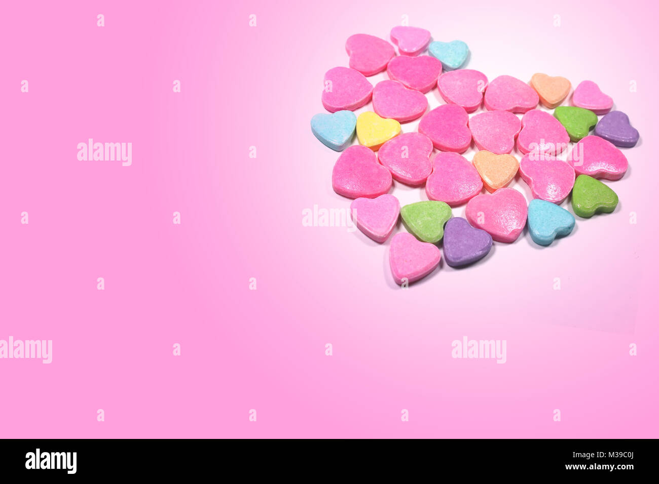 Closed up isolated group of colorful love candy Stock Photo Alamy