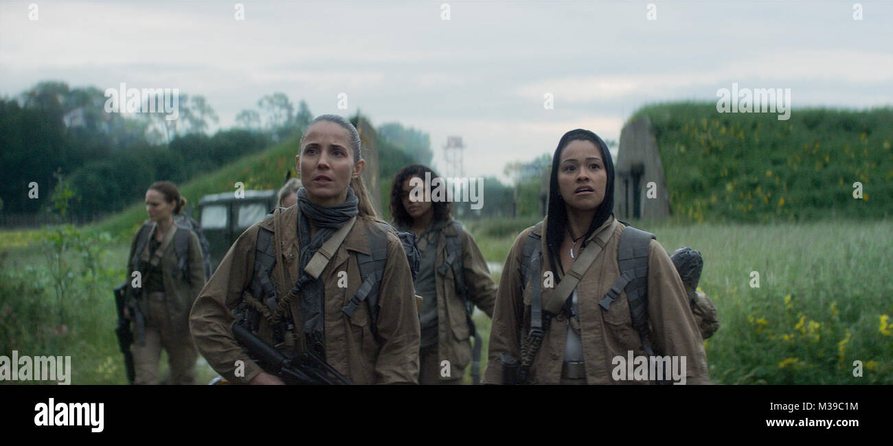 RELEASE DATE: February 23, 2018. TITLE: Annihilation. STUDIO: Paramount Pictures. DIRECTOR: Alex Garland. PLOT: A biologist signs up for a dangerous, secret expedition where the laws of nature don't apply. STARRING: JENNIFER TUVA NOVOTNY as Cass Sheppard, GINA RODRIGUEZ as Anya Thorensen, TESSA THOMPSON as Josie Radek and NATALIE PORTMAN a Lena. (Credit Image: © Paramount Pictures/Entertainment Pictures) Stock Photo
