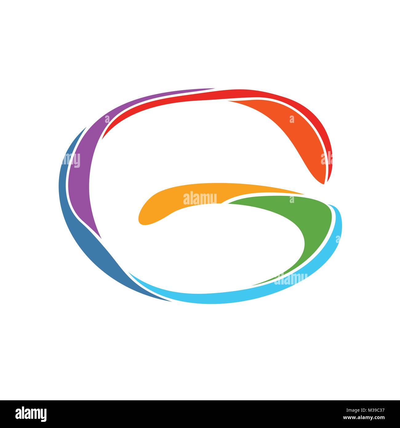 Fun Colorful Paint Initial G Wordmark Vector Symbol Graphic Logo Design Stock Vector