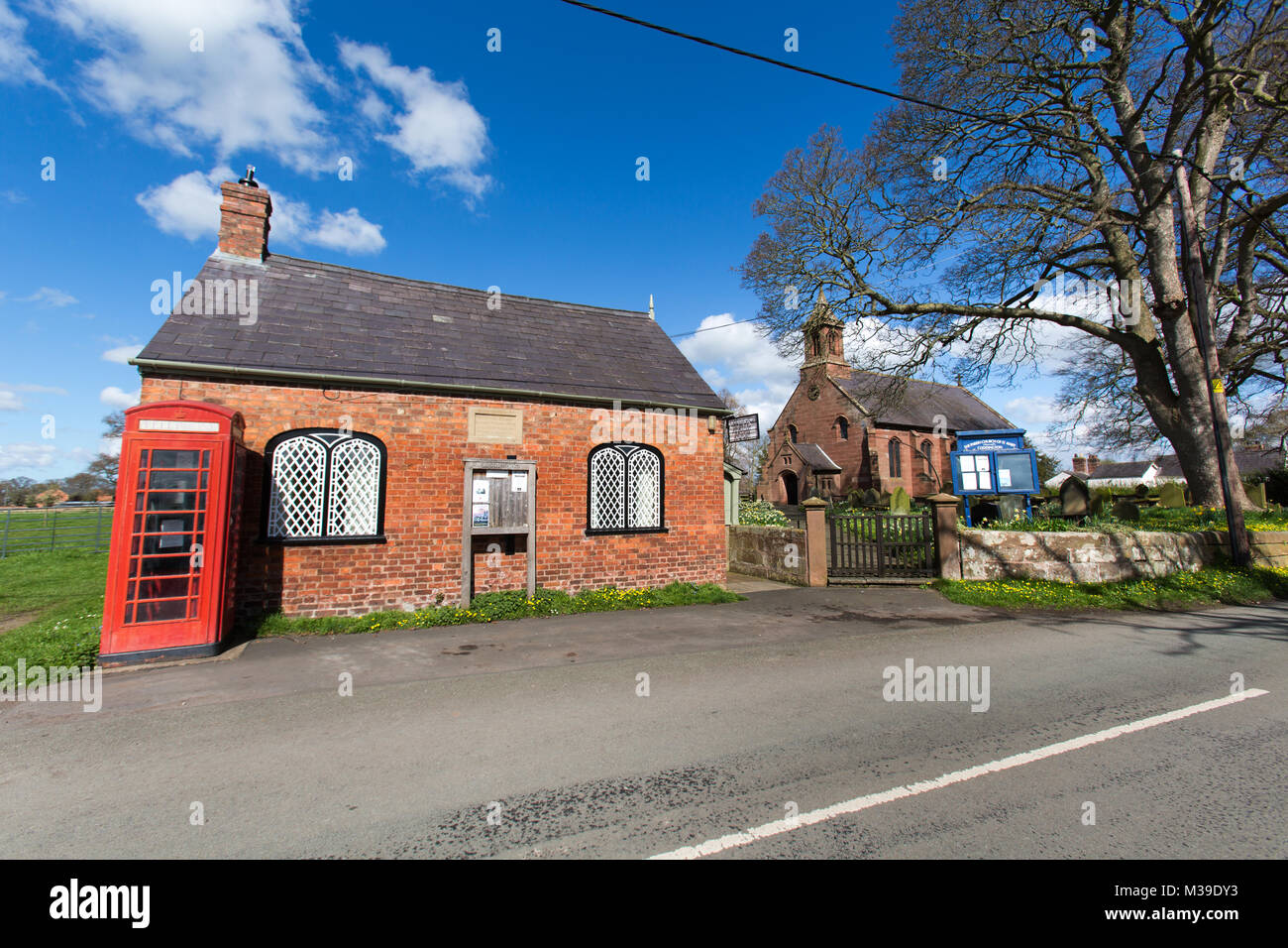 Village of Coddington, England. Picturesque spring view of the village