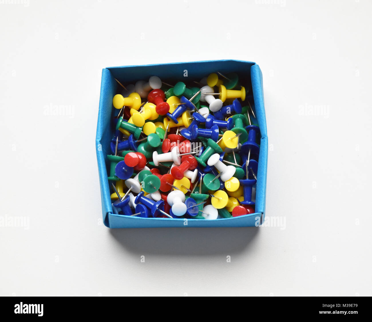 Stationery boxes filled with elastic bands, paper clips, staples and