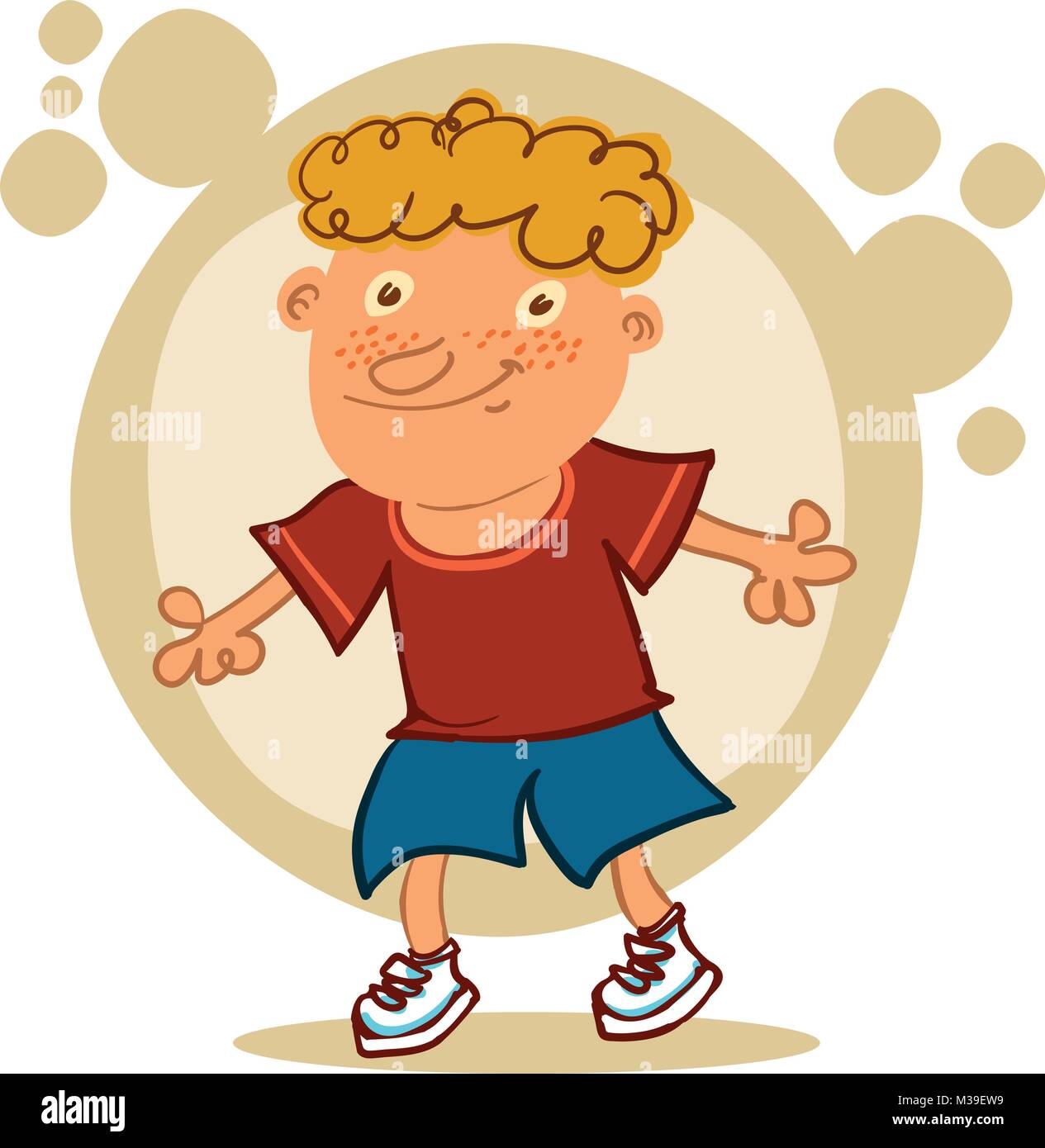 Hand drawn Kids drawing Cartoon Vector illustration brown