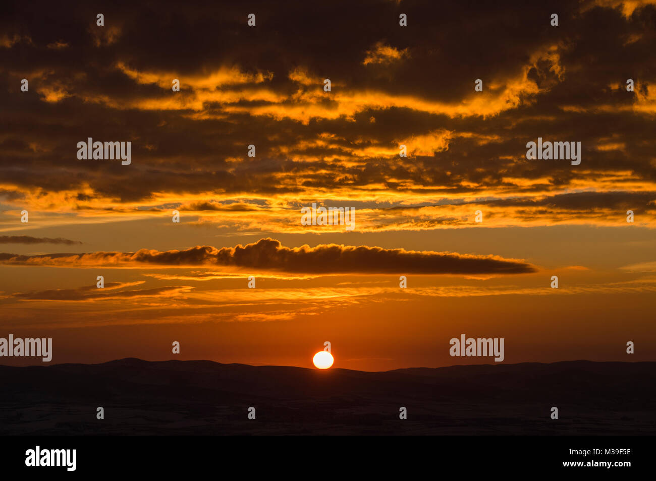 Sunrise scenery over Anatolia Stock Photo