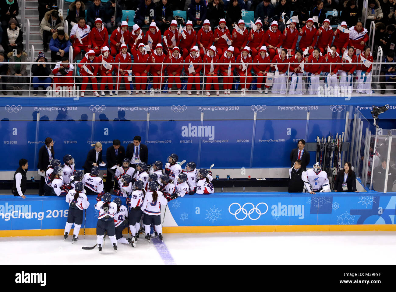 The Korean Hockey team in the Women's Ice Hockey Preliminary Round