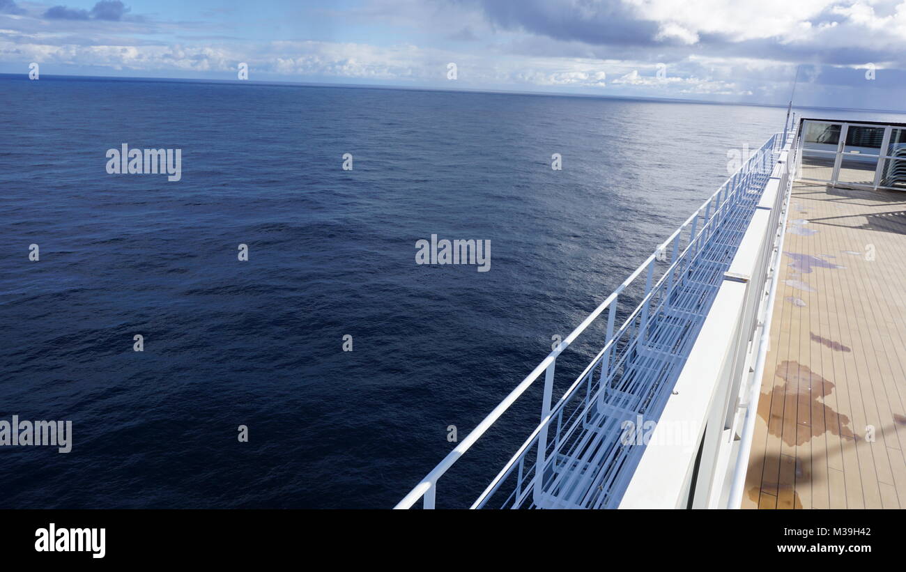 Cruising in the Mediterranean Sea on a cruising ship in winter, December  - Impressions Stock Photo