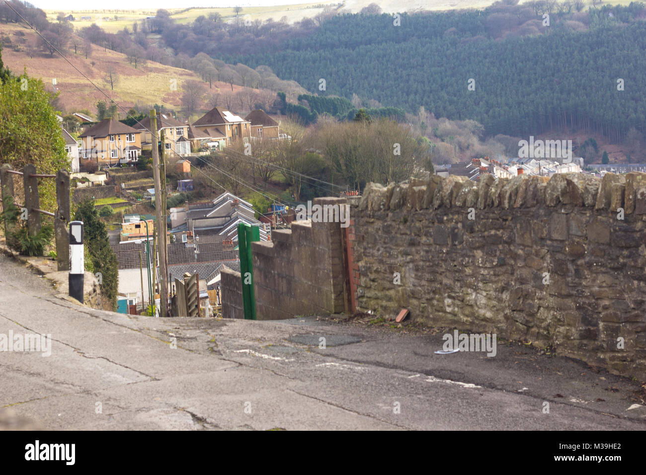 Exploratory documentary into the murders commited by Harold Jones in Abertillery in 1921. One of the victim's bodies was buried in this lane for years Stock Photo