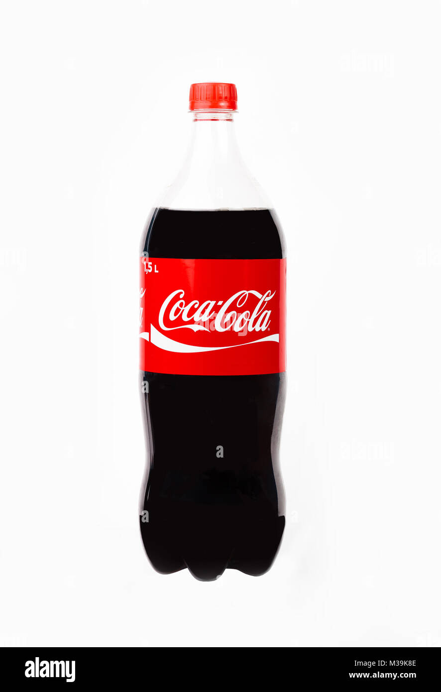 TRIESTE, ITALY - April 14, 2016, Plastic 1.5L bottle of Coca-Cola ...